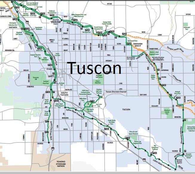 Tucson Bike Loop Printable Map 8839